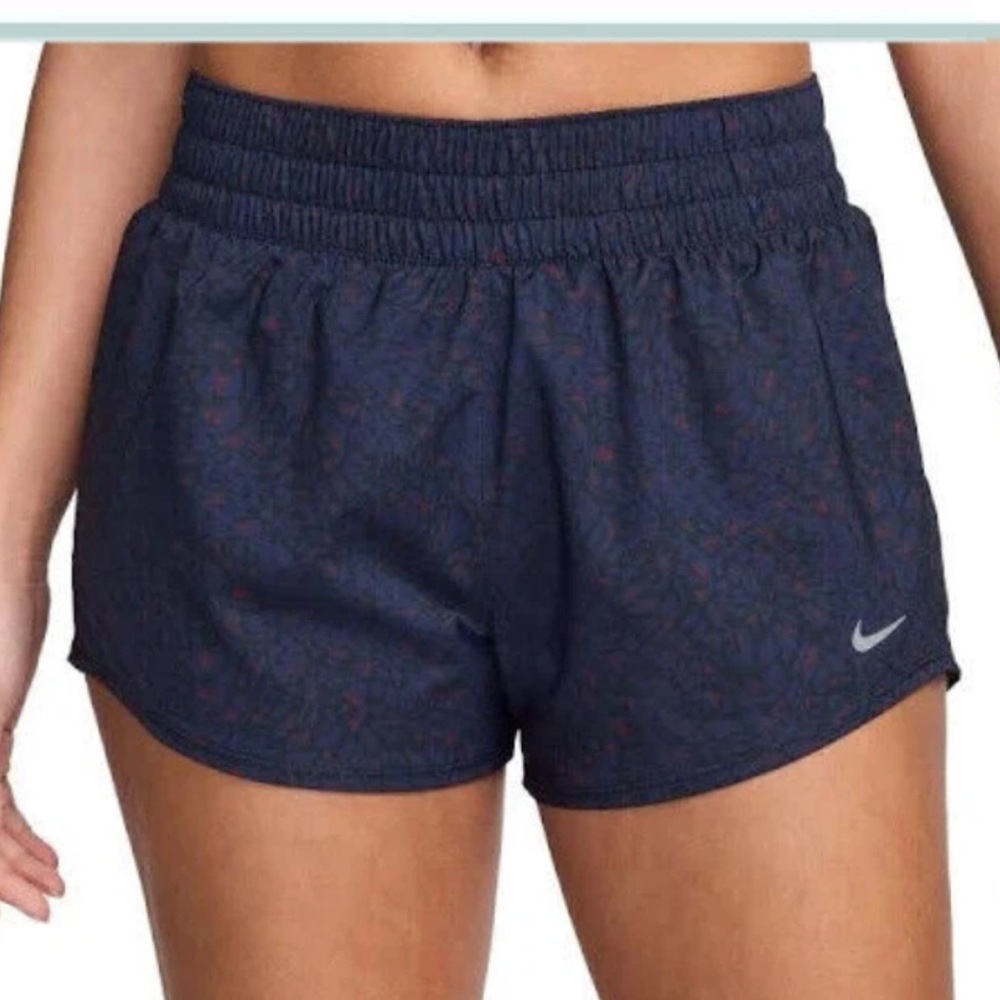 Nike Dri-FIT Trainng Lined Running Shorts Size Medium Navy Blue Multicolor
